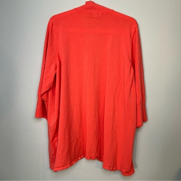 Laura Ashley Women's Open Front Cardigan Red 3X Longline FLAW - Picture 6 of 11